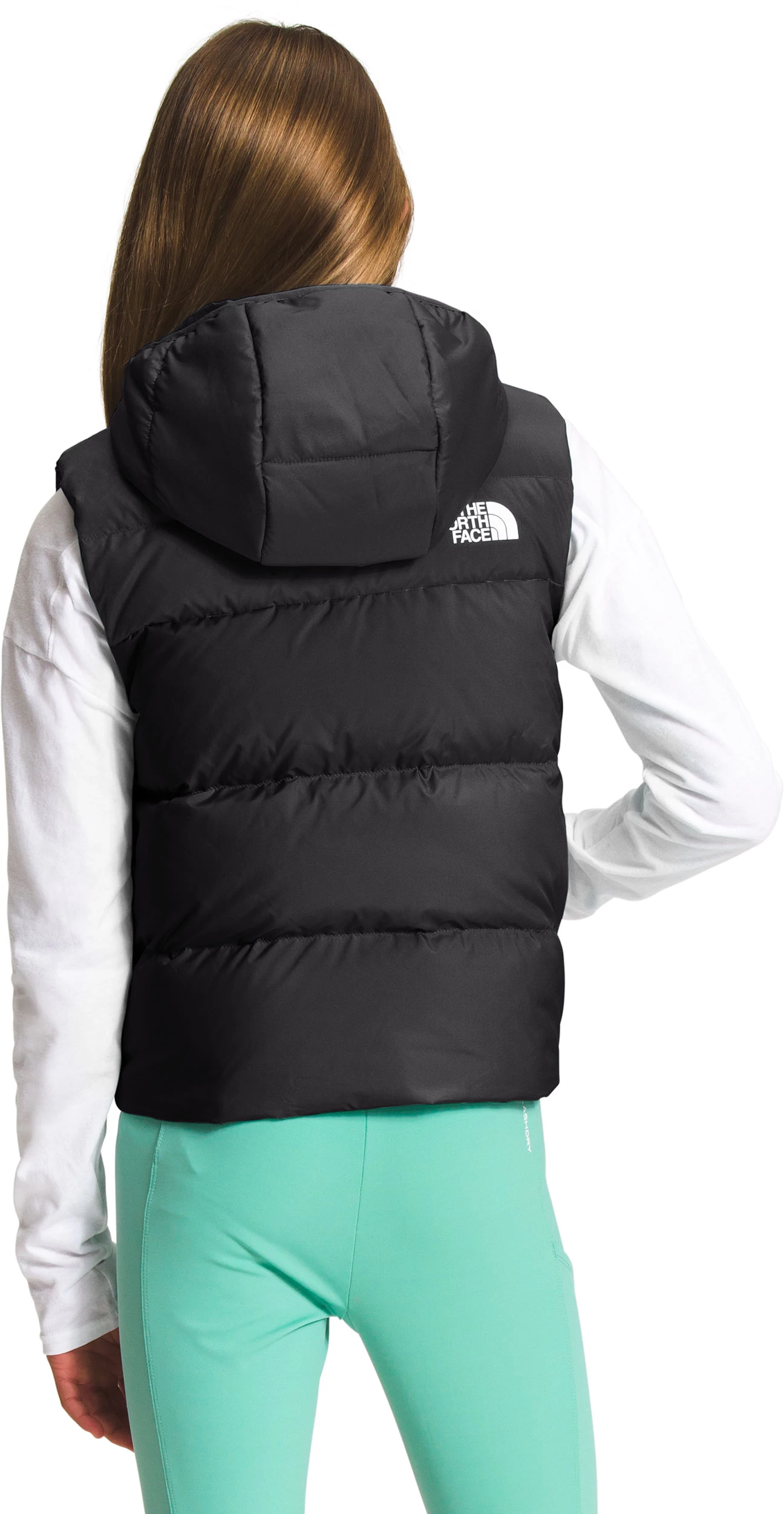 The North Face Reversible North Down Hooded Vest- Girls 3 The North Face Reversible North Down Hooded Vest- Girls
