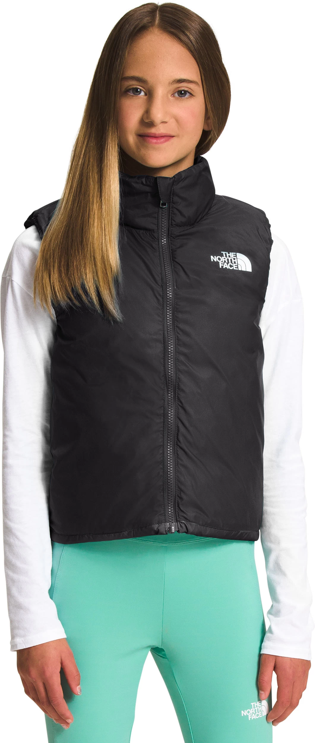 The North Face Reversible North Down Hooded Vest- Girls 4 The North Face Reversible North Down Hooded Vest- Girls - Image 2