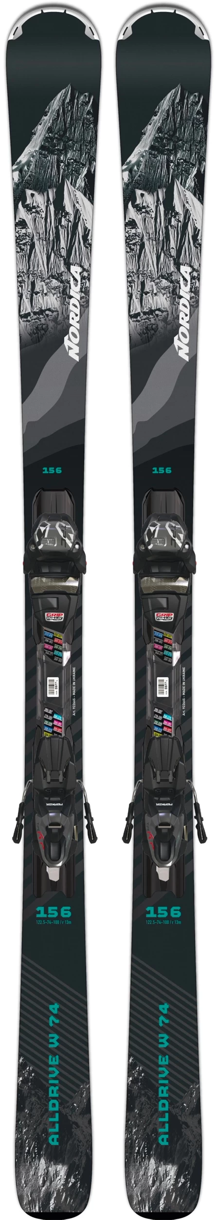 Nordica Alldrive 74 Ski + TP2 Compact 10 FDT Ski Binding - Womens 3 Nordica Alldrive 74 Ski + TP2 Compact 10 FDT Ski Binding - Womens